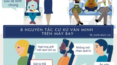 8 nguyên tắc cư xử văn minh khi đi máy bay